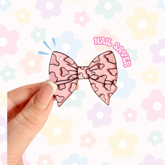 Nail Saver - Pink Moomoo Bow