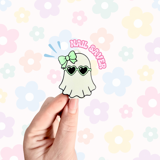 Nail Saver - Chill Ghost Green Bow