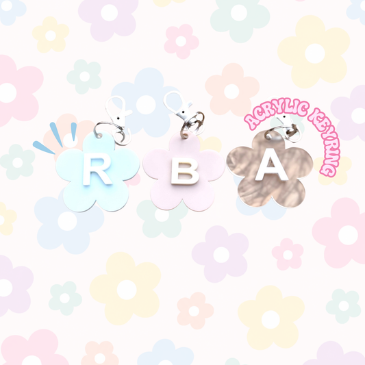 Lettered Daisy Keyring
