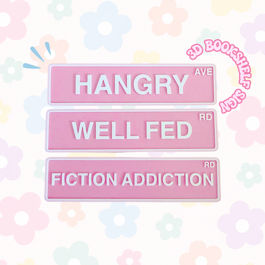 Pink & White - Bookshelf Sign